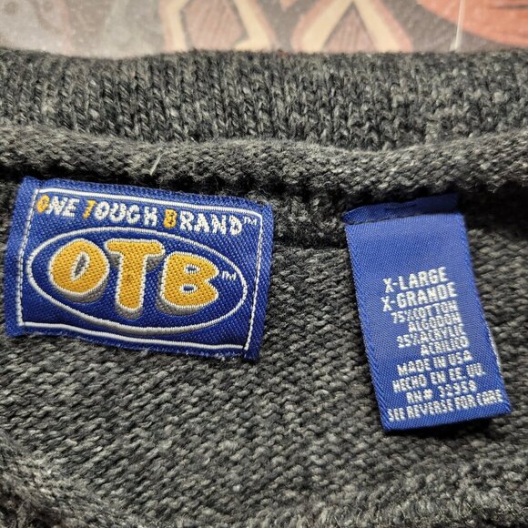OTB One Touch Brand Men's Extra Large Heathered Dark Gray Crewneck Sweater - Picture 7 of 8